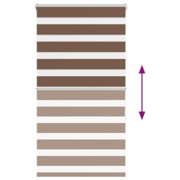 Berkfield Home Zebra Blind Brown 80x150 cm Fabric Width 75.9 cm Polyester - thumbnail 5