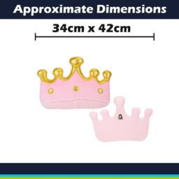 VFM e-Store Wall Decoration Plush Crown Plush Gift 34cm x 42cm Pink X 1 - Size: 34 cm x 42 cm - thumbnail 2