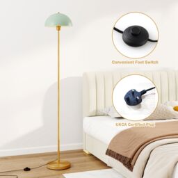 "Costway 64"" Floor Lamp Modern Standing Lamp with Adjustable Lamp Head in Green" - thumbnail 4