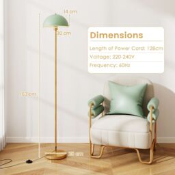 "Costway 64"" Floor Lamp Modern Standing Lamp with Adjustable Lamp Head in Green" - thumbnail 3