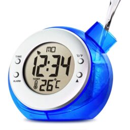 Smart Living Kettle Shaped Water Powered Multi Function Digital Desk Clock in Blue - thumbnail 1