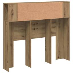 Berkfield Home Headboard Cabinet Artisan Oak 120x19x104.5 cm Engineered Wood in Brown - thumbnail 6