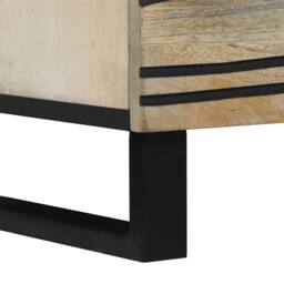 Berkfield Home Bedside Tables with Drawer White & Black 50 x 33 x 60 cm - thumbnail 8
