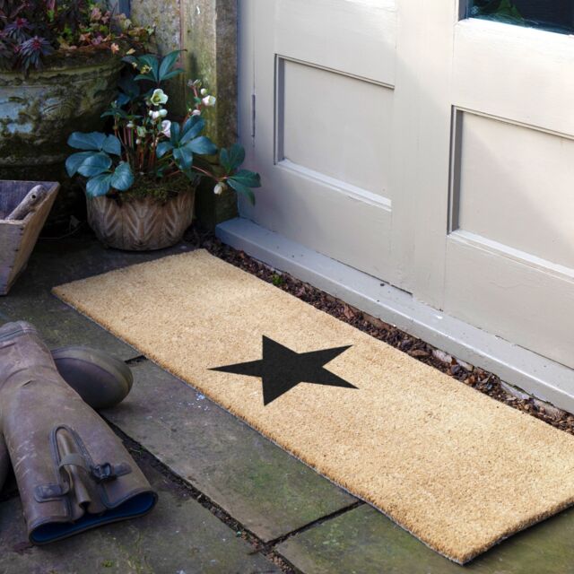 Artsy Mats Star Patio Doormat in Beige - Size: 40 cm x 120 cm