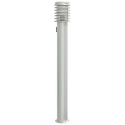 Berkfield Home Outdoor Floor Lamp with Outlet Silver 110cm Stainless Steel - thumbnail 2