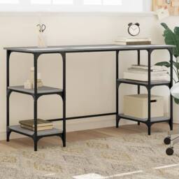 Berkfield Home Desk Grey Sonoma 140x50x75 cm Metal & Engineered Wood - Size: 140 x 50 x 75 cm - thumbnail 2