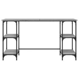 Berkfield Home Desk Grey Sonoma 140x50x75 cm Metal & Engineered Wood - Size: 140 x 50 x 75 cm - thumbnail 5