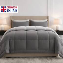 Pamposh Hotel Quality 10.5 Tog Duvet Quilt King Size Anti Allergy Duvet in Grey - Size: Single - thumbnail 1