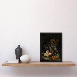 Artery8 Still Life With Fruit Foliage & Insects Mignon Framed Wall Art Print - Size: A4 - thumbnail 4