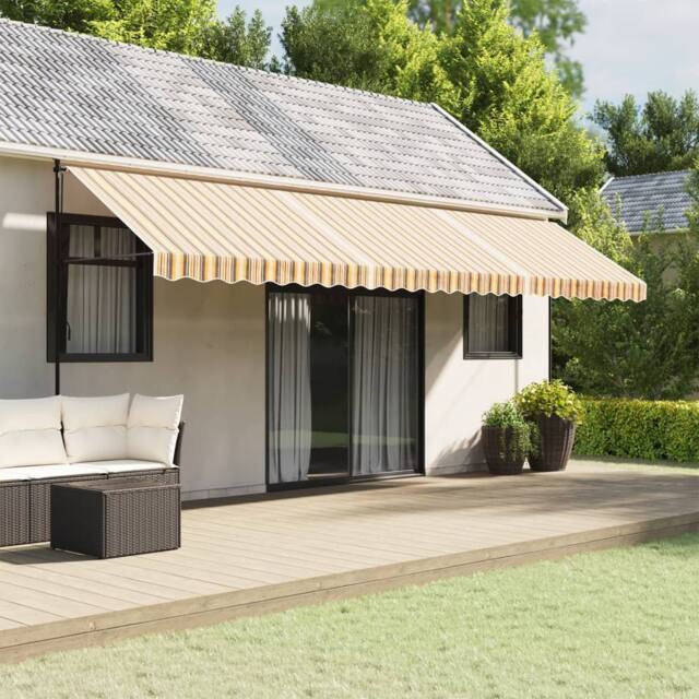 Berkfield Home Replacement Fabric for Awning Valance Yellow & Grey Stripe 6 m - image 1