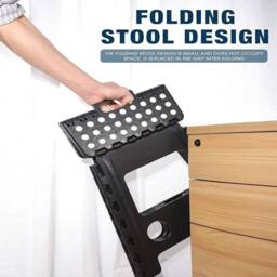 NESTLUNE Large Step Stool Folding Plastic Anti Slip Grip Multi Purpose in Black - thumbnail 5