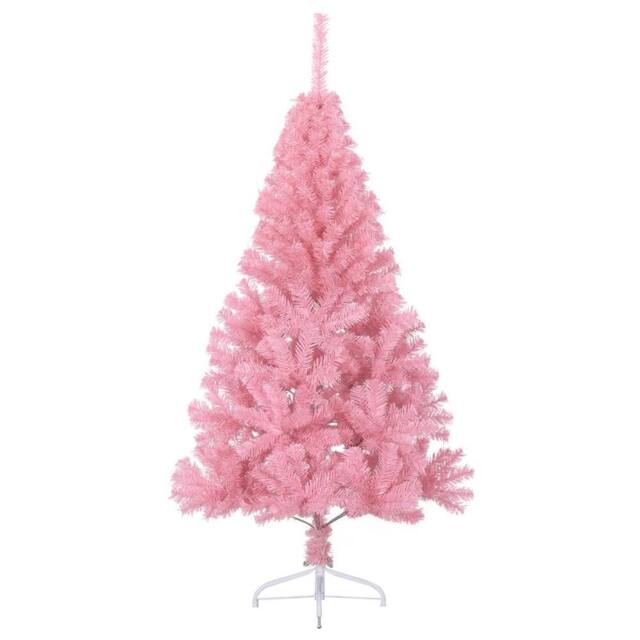 Berkfield Home Beautiful Artificial Half Christmas Tree with Stand Pink 150 cm PVC - image 1