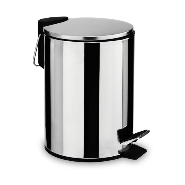 Orsina 3 Litre Pedal Bin With Soft Close Lid, Compact Metal Bin With Removable Inner Bucket, Ideal For Bathrooms in Silver - image 1