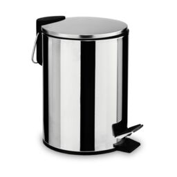 Orsina 3 Litre Pedal Bin With Soft Close Lid, Compact Metal Bin With Removable Inner Bucket, Ideal For Bathrooms in Silver
