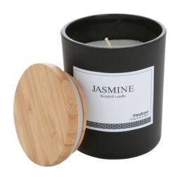 Ukiyo Deluxe Jasmine Bamboo Scented Candle in Black
