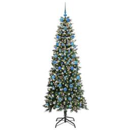 Berkfield Home Artificial Christmas Tree with 300 LEDs Green 86 x 86 x 210 cm - thumbnail 3