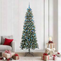 Berkfield Home Artificial Christmas Tree with 300 LEDs Green 86 x 86 x 210 cm