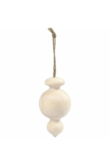 KDMD Personalisable Drop Bauble 7.5cm 3 Pack in Cream - image 1