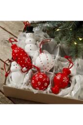 KDMD Personalisable Drop Bauble 7.5cm 3 Pack in Cream - thumbnail 3