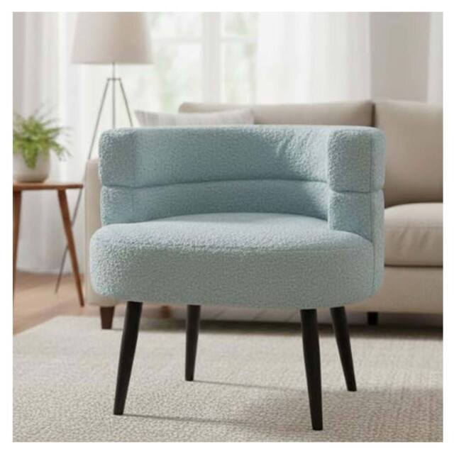 Alivio Sherpa Sofa Chair for Living Room Dining Room Makeup Office Reception in Baby Blue - image 1