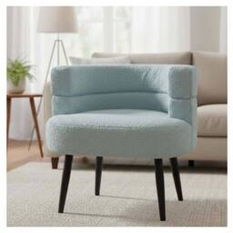 Alivio Sherpa Sofa Chair for Living Room Dining Room Makeup Office Reception in Baby Blue - thumbnail 1