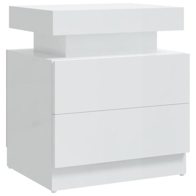 Berkfield Home Bedside Cabinet High Gloss White 45x35x52 cm Engineered Wood - Size: 45 x 35 x 52 cm - image 1