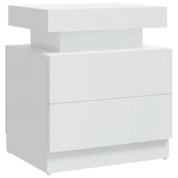 Berkfield Home Bedside Cabinet High Gloss White 45x35x52 cm Engineered Wood - Size: 45 x 35 x 52 cm - thumbnail 1