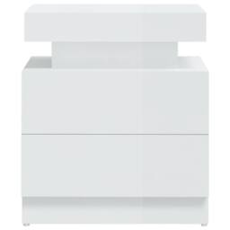 Berkfield Home Bedside Cabinet High Gloss White 45x35x52 cm Engineered Wood - Size: 45 x 35 x 52 cm - thumbnail 4