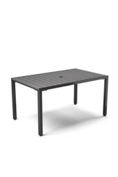 Garden Sanctuary 150cm W x 90cm D Outdoor Wood Effect Dining Table with Parasol Hole in Grey - Size: 150 cm W x 90 cm D - thumbnail 4