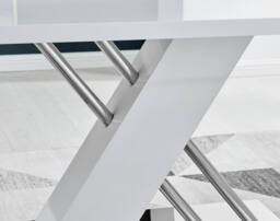 FurnitureboxUK Sorrento 150cm 6-Seater White High Gloss & Chrome Modern Dining Table - thumbnail 5