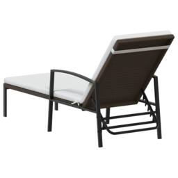 Berkfield Home Sun Loungers 2 pcs with Table Poly Rattan Brown - thumbnail 6