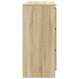 Berkfield Home Sideboard Sonoma Oak 80x35x76 cm Engineered Wood in Light Brown - Size: 80 x 35 x 76 cm - thumbnail 7