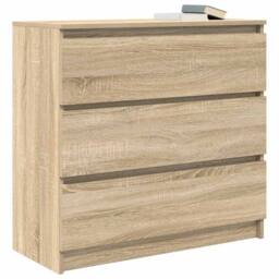 Berkfield Home Sideboard Sonoma Oak 80x35x76 cm Engineered Wood in Light Brown - Size: 80 x 35 x 76 cm - thumbnail 4
