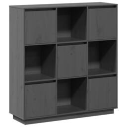 Berkfield Home Highboard Grey 110.5x35x117 cm Solid Wood Pine - thumbnail 1