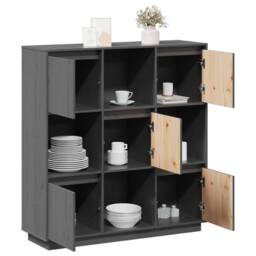 Berkfield Home Highboard Grey 110.5x35x117 cm Solid Wood Pine - thumbnail 5