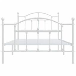 Berkfield Home Metal Bed Frame with Headboard & Footboard White 100x190 cm - thumbnail 5