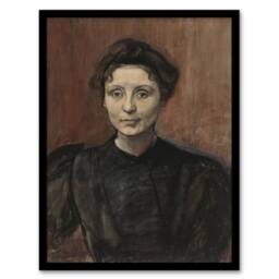 Artery8 Magnus Enckell Portrait of Madeleine Jouvray Framed Wall Art Print in Brown - Size: A4 - thumbnail 1
