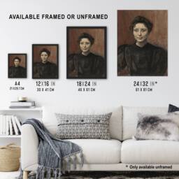Artery8 Magnus Enckell Portrait of Madeleine Jouvray Framed Wall Art Print in Brown - Size: A4 - thumbnail 3