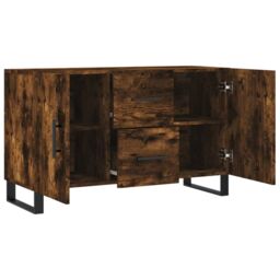 Berkfield Home Sideboard Smoked Oak 100x36x60 cm Engineered Wood in Brown - Size: 100 x 36 x 60 cm - thumbnail 5
