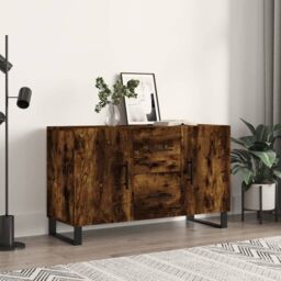 Berkfield Home Sideboard Smoked Oak 100x36x60 cm Engineered Wood in Brown - Size: 100 x 36 x 60 cm