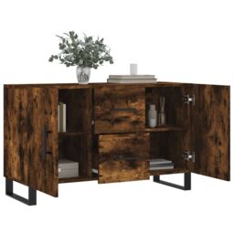 Berkfield Home Sideboard Smoked Oak 100x36x60 cm Engineered Wood in Brown - Size: 100 x 36 x 60 cm - thumbnail 4