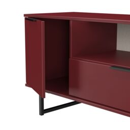 Ready Assembled 2 U Fuji 2 Door 1 Drawer Wide TV Unit (Ready Assembled) in Dark Red - thumbnail 6