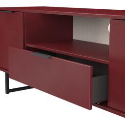 Ready Assembled 2 U Fuji 2 Door 1 Drawer Wide TV Unit (Ready Assembled) in Dark Red - thumbnail 7