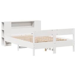 Berkfield Home Decorative Bookcase Bed without Mattress White 160x200cm Solid Wo - Size: 160x200 cm - thumbnail 1