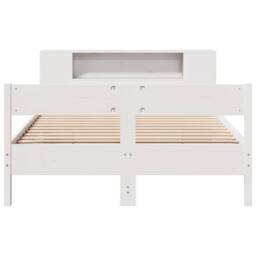 Berkfield Home Decorative Bookcase Bed without Mattress White 160x200cm Solid Wo - Size: 160x200 cm - thumbnail 4