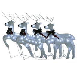 Berkfield Home Christmas Reindeers 4 pcs White 80 LEDs - thumbnail 2