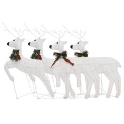 Berkfield Home Christmas Reindeers 4 pcs White 80 LEDs - thumbnail 4