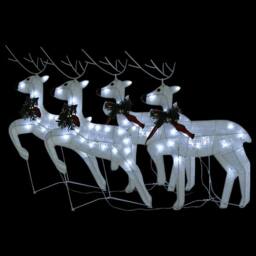 Berkfield Home Christmas Reindeers 4 pcs White 80 LEDs - thumbnail 3