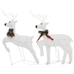 Berkfield Home Christmas Reindeers 4 pcs White 80 LEDs - thumbnail 5