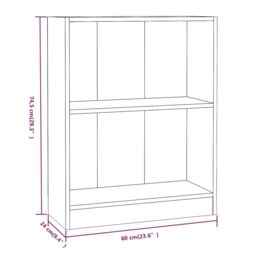 Berkfield Home Bookshelf Grey Sonoma 60x24x74.5 cm Engineered Wood - thumbnail 6